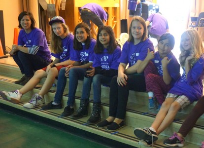 Lauren Jabusch with students