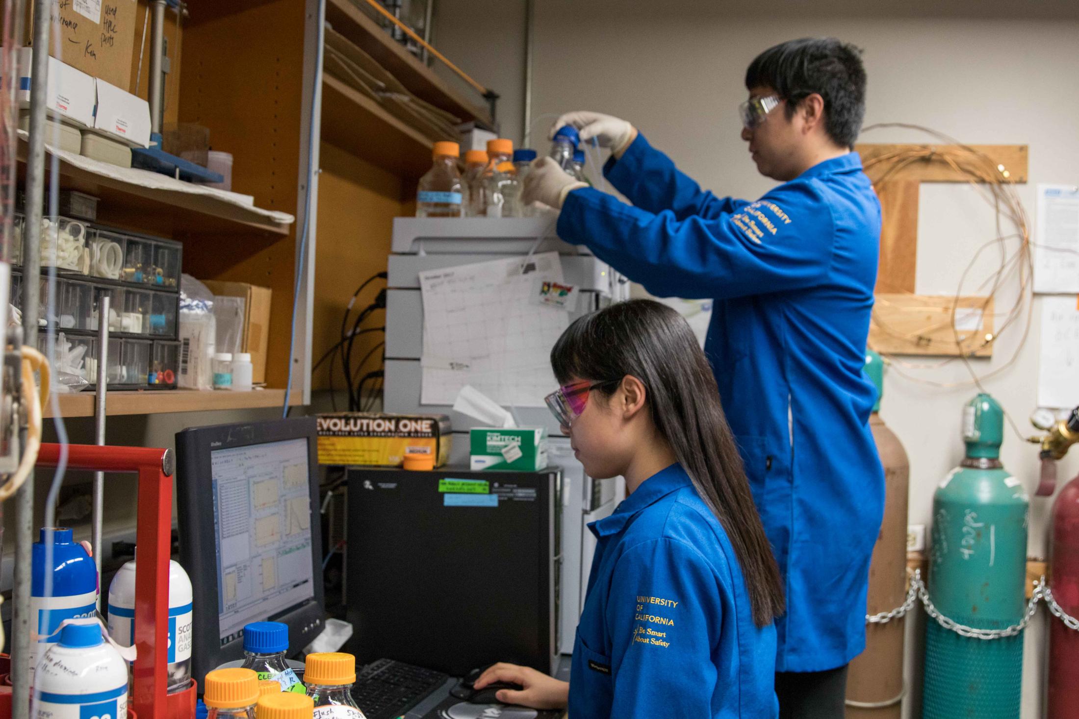 Students working in the BAE Chemistry Laboratory at UC Davis