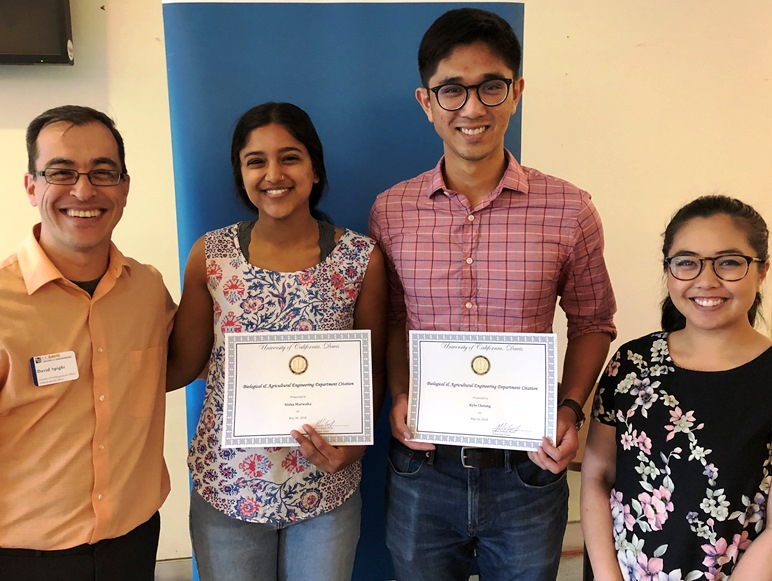 Students receieve awards in biological and agricultural engineering at UC Davis