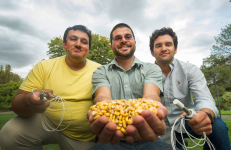 Umayr Sufi and Carlos Orozco-Gonzalez with Dr. Irwin Donis-Gonzaelz (center). Photo by Karen Higgins, UC Davis.