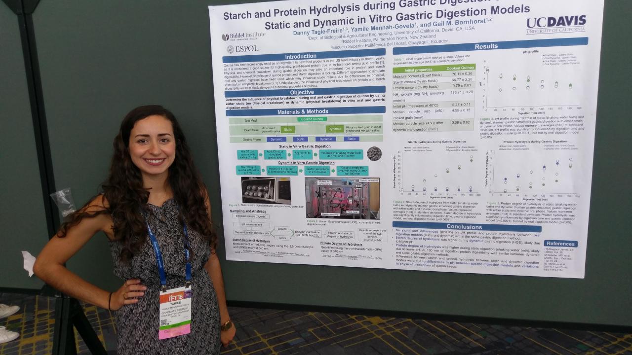 Student with research poster
