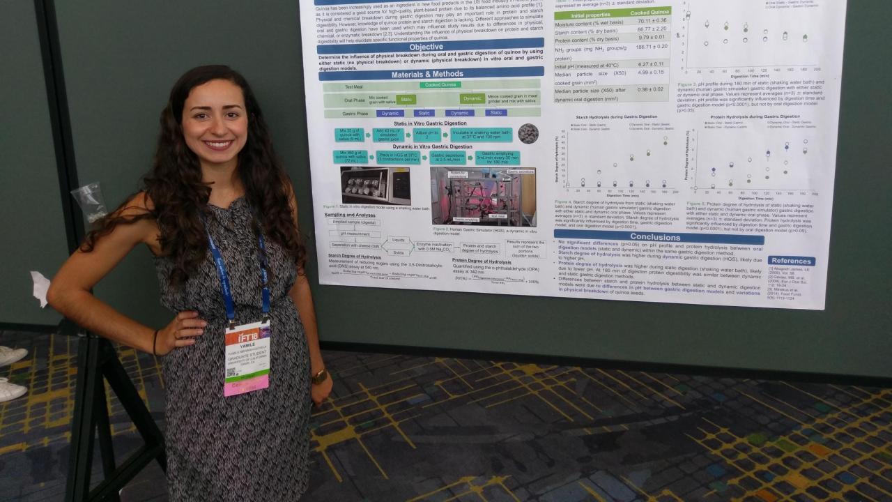 Student with research poster