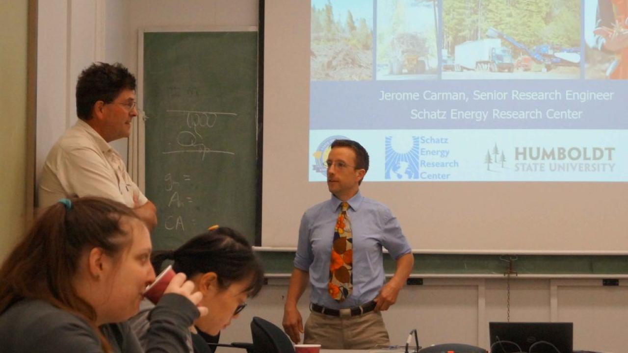 UC Davis Jerome Carman getting ready for Seminar