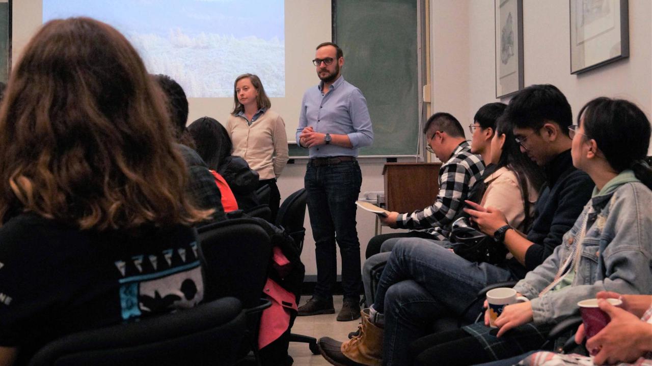 Carmen Tubbesing and Jose Daniel Lara at UC Davis Biological and Agricultural Engineering Department Seminar