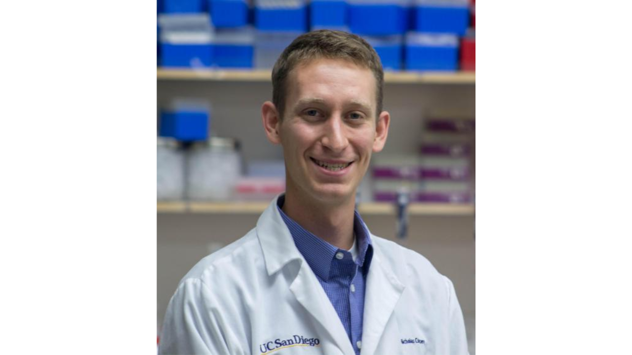 Headshot of Nick Csicsery in a lab coat