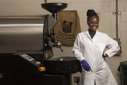 Anokye-Bempah uses a 5-kilo PROBAT Roaster to roast coffee beans.