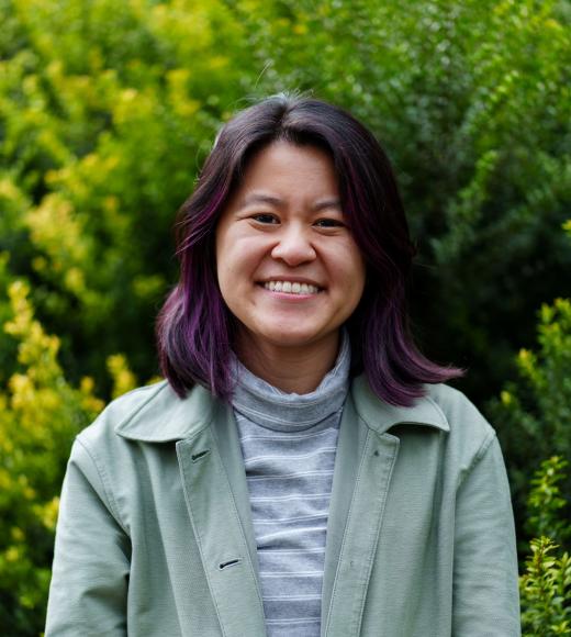 Vivian Vuong wearing a green jacket